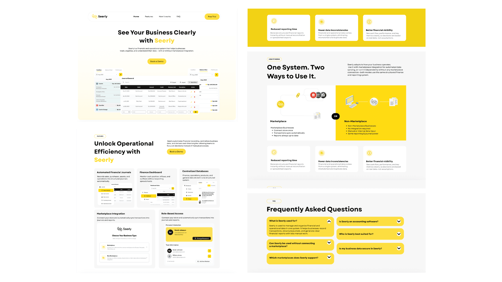 Landing Page Seerly — Dashboard Konsolidasi Penjualan Marketplace